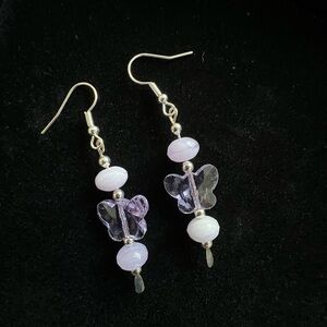 Elegant Purple Butterfly Earrings